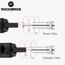 ROCKBROS Bicycle Pump Aluminium Alloy Mini Portable Light Air Pump For Bike Cycling Tyre Inflator High Pressure Schrader Presta