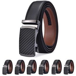Belts Mens belt high-quality leather ratchet belt dress easy to adjust sliding strap with automatic buckleC240410
