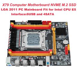 Motherboards X79 LGA 2011 Computer Processors Motherboard Computer Motherboard NVME M.2 SSD PCIE 16X 6*USB2.0 Interface Fit for Intel CPU E5