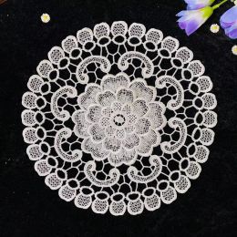 New Lace Embroidery Place Table Mat Drink Doily Dining Tea Coffee Coaster Wedding Hotel Christmas Placemat Kitchen Decorate