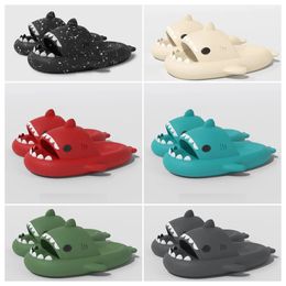 2024 Designer Quality shoes sandal Summer Shark Slippers Shark Slides Thick Soled Shoes men women Kids flat sandals Gradient Flip Flops