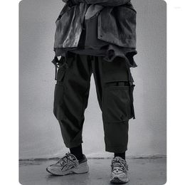 Men's Pants Unisex HipHop Tactical Cargo Pant Functional Ankle-Length Joggers Trousers Elastic Waist Streetwear Clothing Harajuku