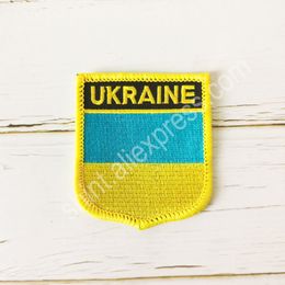 Ukraine Embroidery National Shield Patch Square Shape And Lapel Pin One Set Cloth Accessories Back Armband Badge Decoration