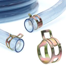 New 100Pcs 6-22mm Spring Band Type Fuel Vacuum Hose Silicone Pipe Tube Clamp Clip Steel Zinc Plated Clamps