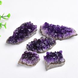 Natural Raw Amethyst Quartz Geode Druzy Purple Crystal Cluster Healing Stones Specimen Crafts Home Decor Ornament
