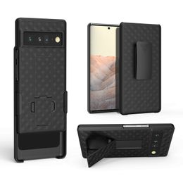 2In1 Hybrid Hard Shell Holster Combo Case with Kickstand Back Cover for Google pixel 6 Pro Belt Clip Case