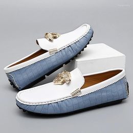 Casual Shoes Luxury Genuine Leather Loafers Men's Women Size 35-48 Driving Designer Moccasins High Quality Flats Boat For Men Slip-on