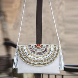 DOYUTIG Vintage Women's Handmade Clutch Bag For Party Indian Design Crossbody Bag Lady Embroidery Bohemia Envelope Bag F795
