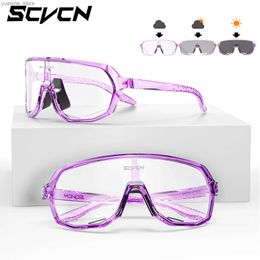 Outdoor Eyewear Photochromic Cycling Glasses Windproof Outdoor Sport Eyewear Motocross Sunglasses Snowboard Goggles Ski UV400 for Men Women Y240410