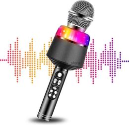 Microphones Childrens karaoke microphone wireless Bluetooth portable for KTV birthday parties speaker player recorderQ