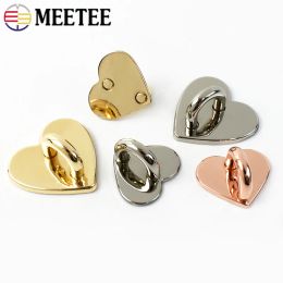 Meetee 5/10/20Pcs Metal Heart Buckle 18/25mm D Ring Arch Bridge Non-detachable Clasp Handbag Side Hook DIY Hardware Accessories