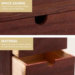 Wooden Storage Box Desktop Drawer Organizer Wood Outdoor Bins Crates Tabletop Cabinet Desk Mini Dresser Cube Boxes Drawers