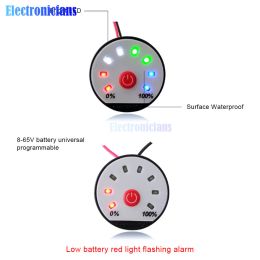 8 Segment LED Battery Indicator 4.2V 7.4V 12V 16.8V 22V 24V 36V LED Lithium Battery Capacity Indicator Power Level Display Meter