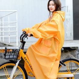 Yellow Long Raincoat Electric Motorcycle Rain Poncho Transparent Rain Coat Increase Thick Waterproof Suit Adult Impermeable Gift 2315s