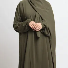 Ethnic Clothing Muslim Black Abaya With Hijab For Women Jilbab Ramadan Long Dress Prayer Clothes Islamic Dubai Kaftan Modest Abayas Robe
