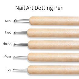 5Pcs Set Dotting Pen Rhinestone Picker Crystals Gems Handle Nail Art Tool for Dot Painting Decorations Manicure Tools
