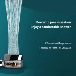 VEHHE New Style Turbine Spiral Outlet Water Turbocharged Shower Head 360 Rotating High Pressure Handheld Shower Nozzle