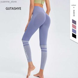 Yoga Outfits GUTASHYE Sport Leggings Women Seamless Yoga Pants Stretchy High Waist Compression Tights Push Up Running Gym Fitness Leggings Y240410