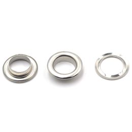 100sets Brass Material Silver Color 4mm 5mm 6mm 7mm 8mm 10mm Grommet Eyelet With Washer Fit Leather Craft Shoes Belt Accessories