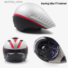 Cycling Helmets PC+EPS Road Bicyc Helmet for Aerodynamics Mens Racing Bike Helmet with Magnetic ns Fa Cycling Helmet Integrally-Molded L48