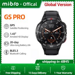 Watches Mibro GS Pro Android Smartwatch Dual Core 1.43 Inch Amoled Screen Bluetooth Calling GPS Smart Watch Men 2023 5ATM Waterproof