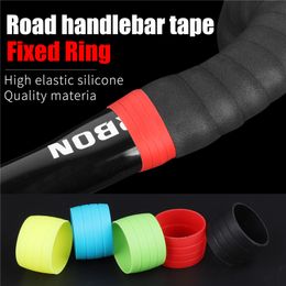 1 Pair Silicone Plugs Road Bike Handlebar end Bar Tape Fixed Ring Anti-Skip Waterproof Rubber Wear Resistant Bicycle Accessories