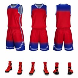 Men Kids Basketball Jersey Sets Boys Girls Tracksuit Clothes Kits Breathable Youth Children Sport Uniforms Training Suits