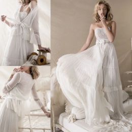 Lihi Hod Wedding Dresses Simple Lace Appliques Bridal Gowns with Capes Plus Size A-Line Wedding Dress Bohemian