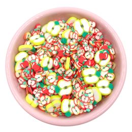 50g Multi Fruits Apple Slices Hot Clay Sprinkles for Crafts Making DIY Slime Filling Material Soft Pottery Nail Art Decoration
