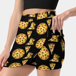 Skirts Sequin Print Pizza Women's Skirt Aesthetic Fashion Short Sequins Glitter Pepperoni