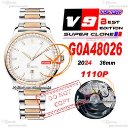 Polo Date G0A48026 Miyota M9015 Automatic Womens Watch V9F 36 Two Tone Rose Gold Diamonds Bezel White Dial Stainless Steel Bracelet Super Edition Ladie Puretime PTPG