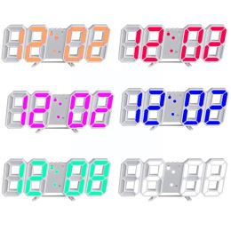 3d Led Digital Alarm Clock Three-dimensional Wall Clock Clock Watch Table Thermometer Furnishings Electronic Calendar Hangi U0u6