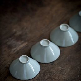 2pc/Set Antique Blue And White Ceramic TeaCup Lotus Art Tea Maker Single Master Cup Household Kung Fu Tea Teaware Tea Ceremony