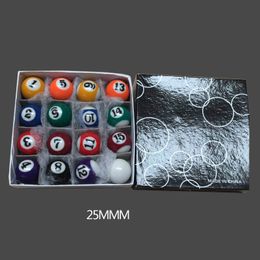 xmlivet New Children Billiards Table Balls Full sets 25mm/32mm/38mm Resin Small Billiard Pool Balls Hot Sell