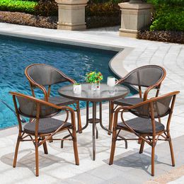 Modern Outdoor Garden Furniture Sets Home Balcony Small Table and Chairs Outdoor Furniture Sets Courtyard Open-air Rattan Chair