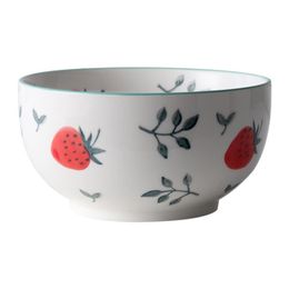 Cute Strawberry Kitchen Ceramic Plate Tableware Set Food Dishes Rice Steak Salad Noodles Bowl Soup Kitchen Cook Tool 1pc