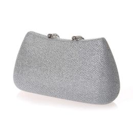 Classic Elegant Unique Design U Shape Diamond Clasp Clutch Bags Silver Colour Women Evening Bags Female Clutches Party Purse