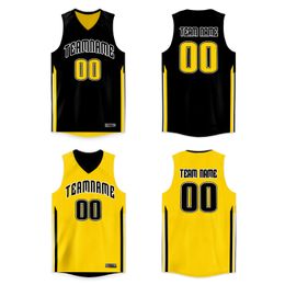 Custom Basketball Jersey Full Sublimated Team name and Numbers Reversible Sports Tank top Breathable Loose Men/Kid V-neck shirts
