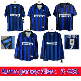 InterS MilanS Retro soccer jerseys RONALDO CRESPO ADRIANOMILITO SNEIJDER J.ZANETTI Eto'o vintage classic football shirt