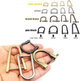 Metal Detachable Open Removable Shackle Screw Handbag Leather Shoulder Hand Bag Strap Belt Web Dee D Ring Buckle Clasp Repair