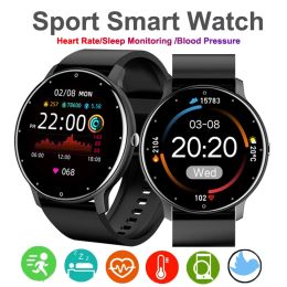 Watches Smart Watch Man Women Full Touch Screen Sport Fitness Smart Band Waterproof Bluetooth Heart Rate Wireless Charging Men+box