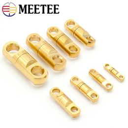 Meetee 2/5Pcs Solid Brass Buckle Rotated Double D Buckles Swivel Ring Hook Chain Keychain Connector Rings Metal Clamp Snap Clasp