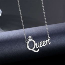 Jóias Novo estilo Colar Queen Colar Acessórios Aço Antelhado Crown Carta Corrente de colarinho curto
