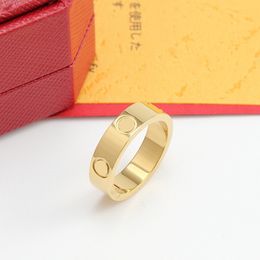 3mm 4mm 5mm 6mm Designer Heart Band Rings titanium steel silver love ring Fashion Classic Gold Silver Rose Never Fade Not Allergic couple rings gift With drill wite box