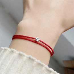 Charm Bracelets Handmade Lucky Clover Red Rope Bangle Size Adjust Women Men Lovers' Anklet Drop