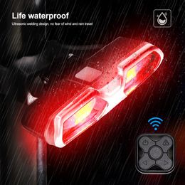 USB Rechargeable Bike Rear Lamp Remote Control Turn Signal Cycling Taillight MTB Road Safety Warning Bike Light