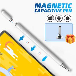 Magnetic Disc Tip Capacitive Stylus Pen for Ipad Tablet Mobile Phone Universal Touch Screen Pen Smart Drawing Adsorb Pencil