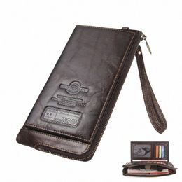 2022 Men Wallet Clutch Genuine Leather Brand Rfid Wallet Male Organiser Cell Phe Clutch Bag Lg Coin Purse Free Engrave 64bE#