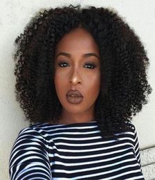 Afro Kinky Curly Human Hair Wig for Black Women Virgin Malaysian Lace Front Wigs with Baby Hair85153965150220