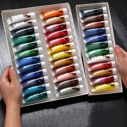 Professional Painting Gouache 12/18/24/36 Colors Acrylic Paint Washable Set Hand Painted Mural Craft Paint Set for Art Supplies